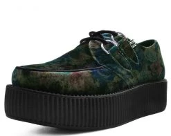 V9407 Dark Floral Velvet Viva Mondo Creeper Womens