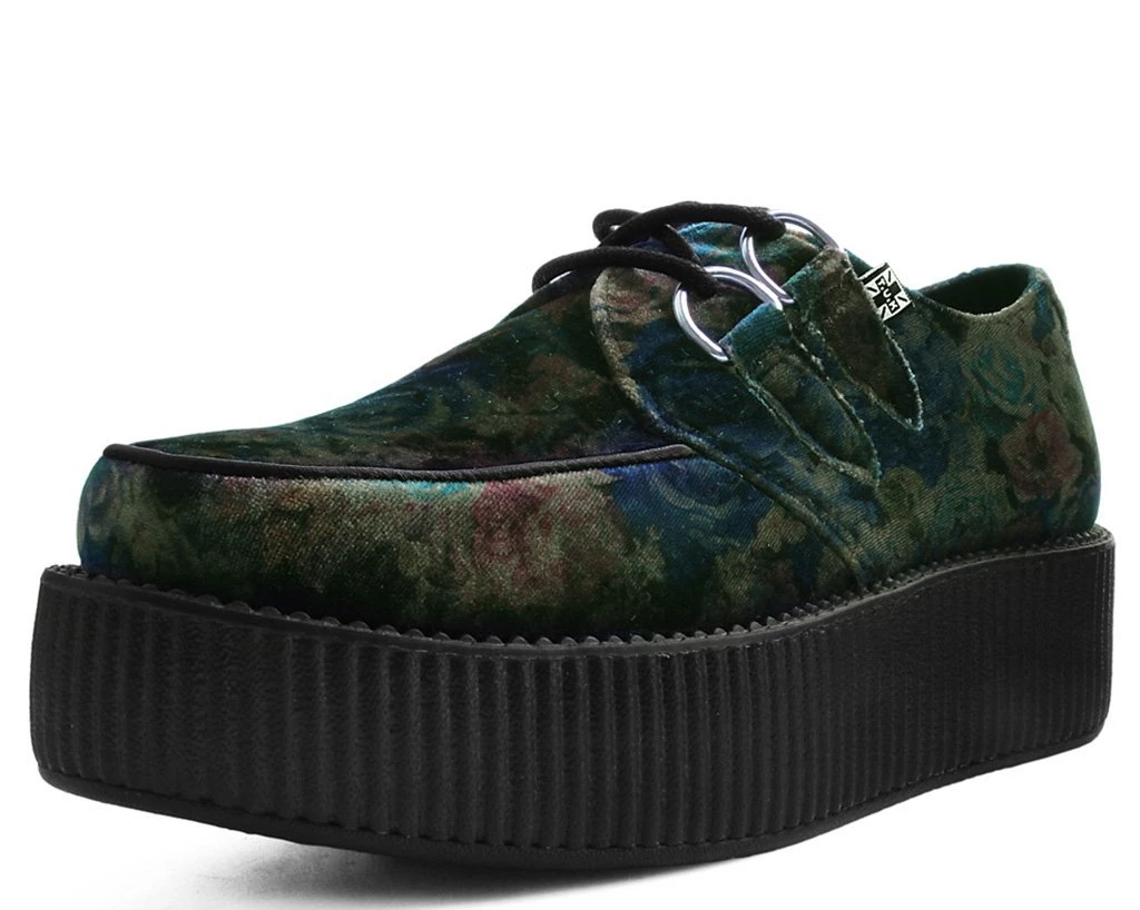 V9407 Dark Floral Velvet Viva Mondo Creeper Womens 1 V9407 Dark Floral Velvet Viva Mondo Creeper Womens