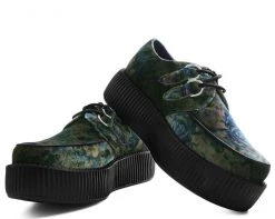 V9407 Dark Floral Velvet Viva Mondo Creeper Womens 9 V9407 Dark Floral Velvet Viva Mondo Creeper Womens