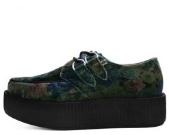 V9407 Dark Floral Velvet Viva Mondo Creeper Womens 10 V9407 Dark Floral Velvet Viva Mondo Creeper Womens