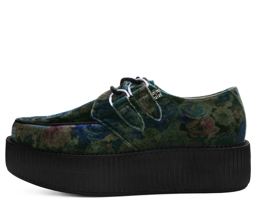 V9407 Dark Floral Velvet Viva Mondo Creeper Womens 4 V9407 Dark Floral Velvet Viva Mondo Creeper Womens