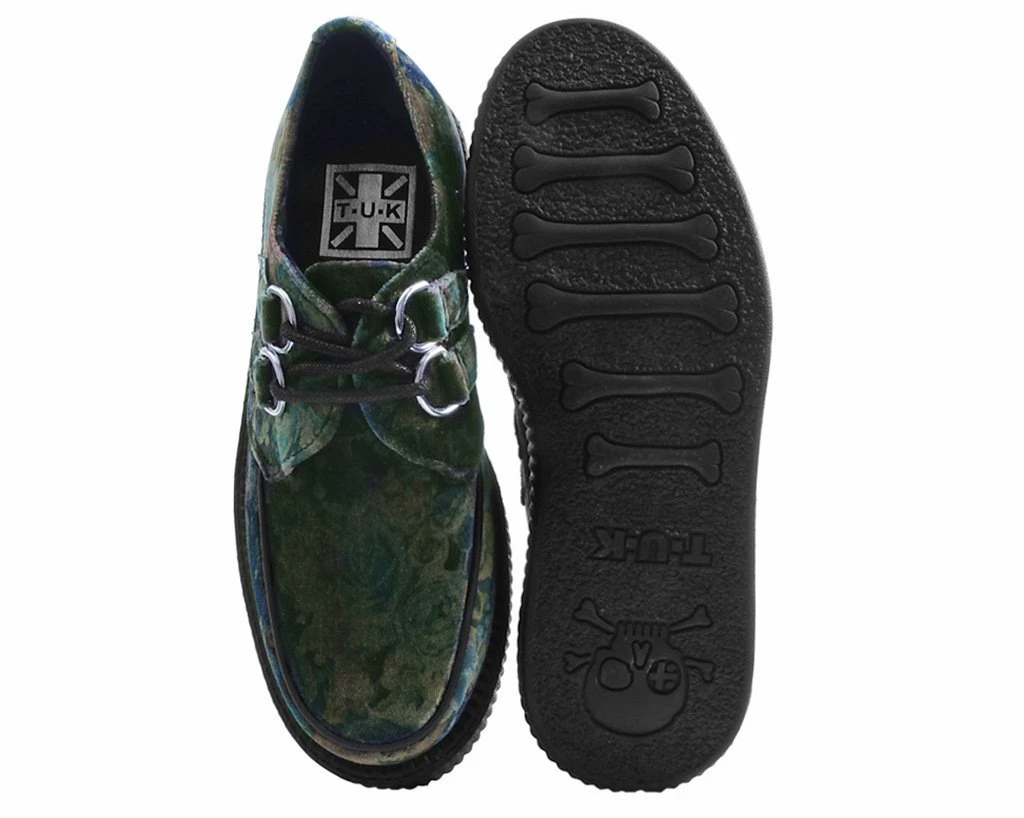 V9407 Dark Floral Velvet Viva Mondo Creeper Womens 5 V9407 Dark Floral Velvet Viva Mondo Creeper Womens