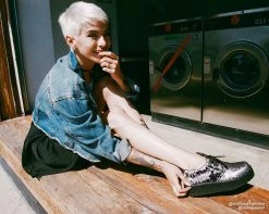 V9467 Gunmetal Two-Way Sequin Viva Mondo Creeper 16 V9467 Gunmetal Two-Way Sequin Viva Mondo Creeper