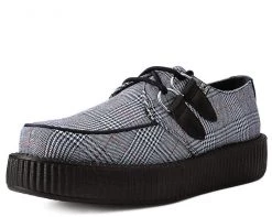 V9535 Womens Grey Plaid Viva Low Creeper