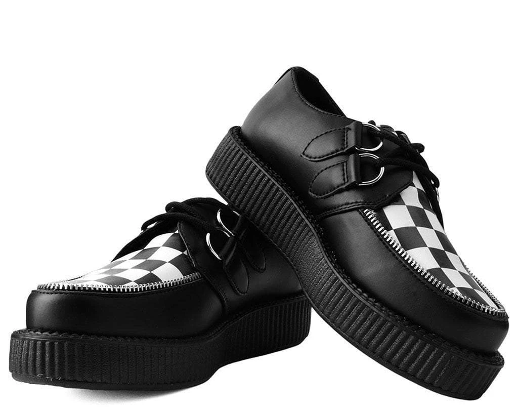 V9536 Black & White Checkered Viva Mondo Creeper Womens 3 V9536 Black & White Checkered Viva Mondo Creeper Womens