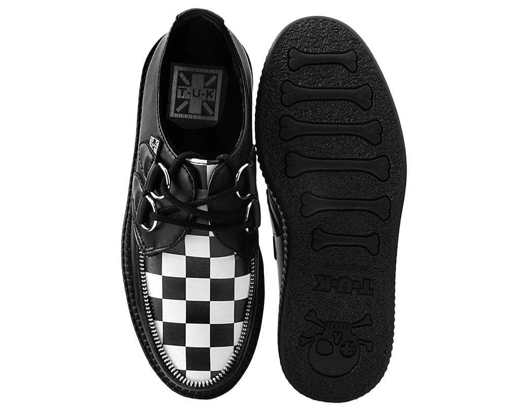 V9536 Black & White Checkered Viva Mondo Creeper Womens 5 V9536 Black & White Checkered Viva Mondo Creeper Womens