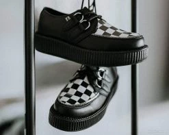 V9536 Black & White Checkered Viva Mondo Creeper Womens