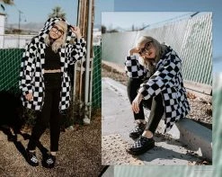 V9536 Black & White Checkered Viva Mondo Creeper Womens 17 V9536 Black & White Checkered Viva Mondo Creeper Womens