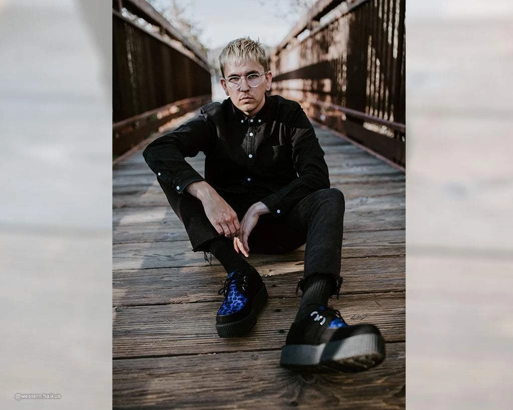 V9545 Black & Blue Leopard Viva Mondo Creeper 6 V9545 Black & Blue Leopard Viva Mondo Creeper