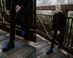 V9545 Black & Blue Leopard Viva Mondo Creeper 16 V9545 Black & Blue Leopard Viva Mondo Creeper