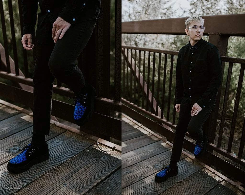 V9545 Black & Blue Leopard Viva Mondo Creeper 8 V9545 Black & Blue Leopard Viva Mondo Creeper