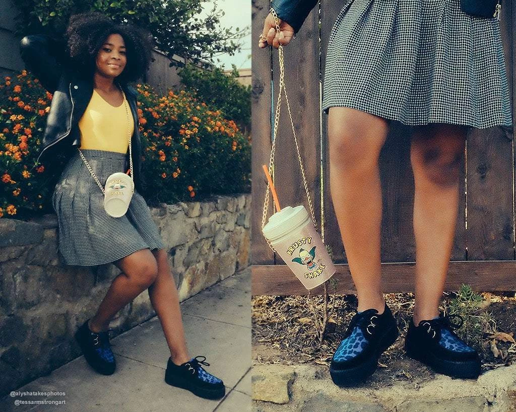 V9545 Black & Blue Leopard Viva Mondo Creeper 9 V9545 Black & Blue Leopard Viva Mondo Creeper