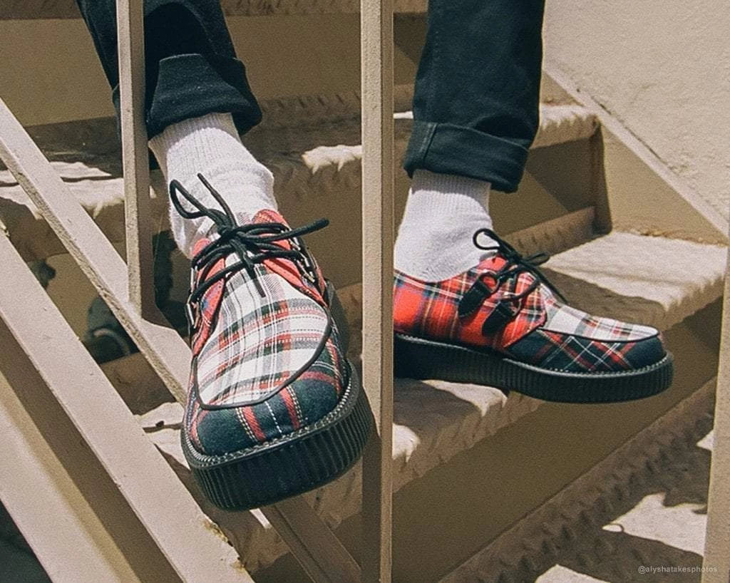 V9594 Mixed Plaid Viva Low Creeper Womens 6 V9594 Mixed Plaid Viva Low Creeper Womens