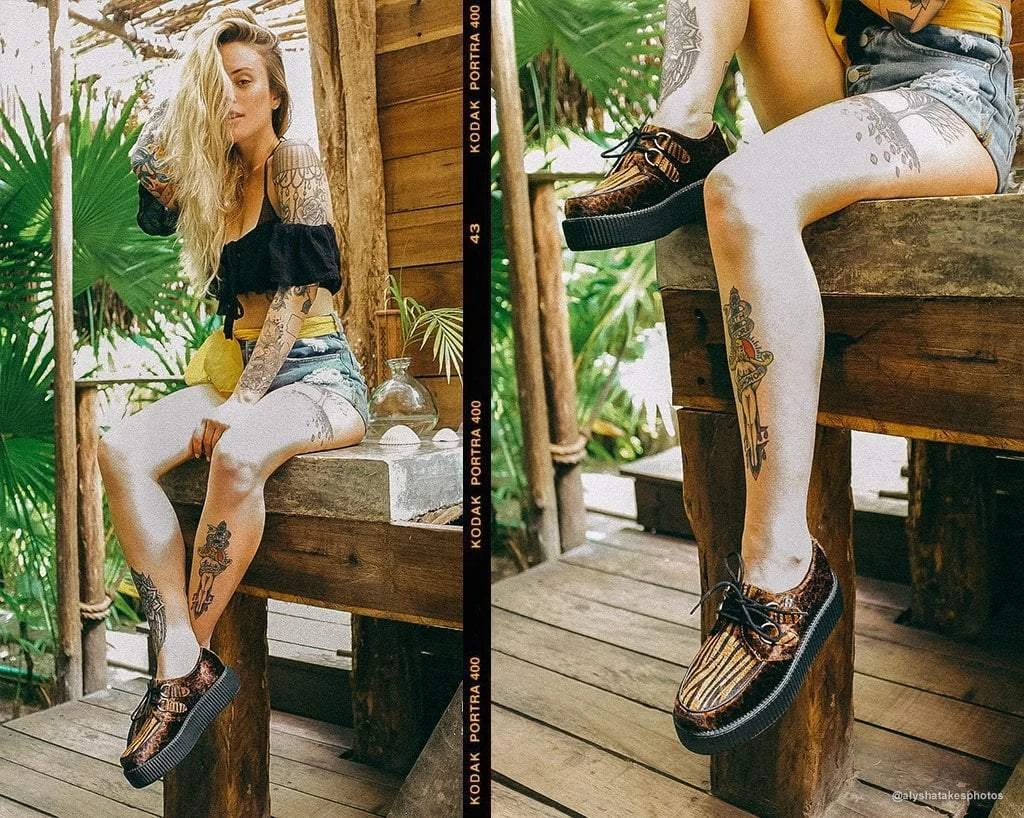 V9650 Brown Faux Animal Viva Mondo Creeper 8 V9650 Brown Faux Animal Viva Mondo Creeper