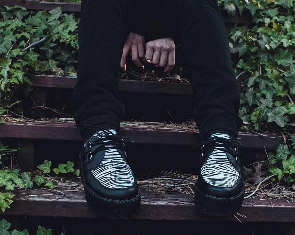 V9773 Black & White Zebra Viva Mondo Creeper 7 V9773 Black & White Zebra Viva Mondo Creeper