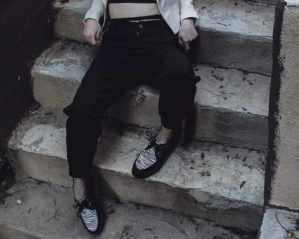 V9773 Black & White Zebra Viva Mondo Creeper 6 V9773 Black & White Zebra Viva Mondo Creeper