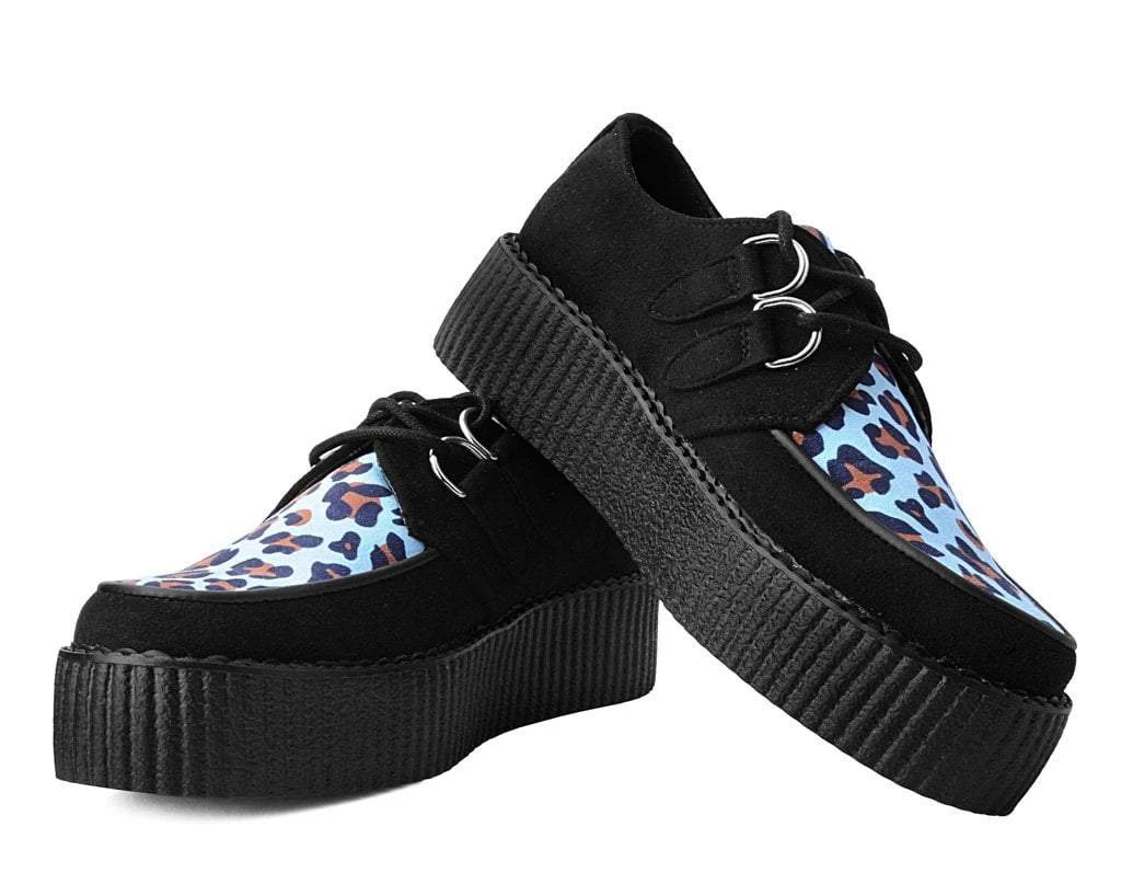 V9808 Black & Mint Leopard Viva Mondo Creeper Womens 3 V9808 Black & Mint Leopard Viva Mondo Creeper Womens