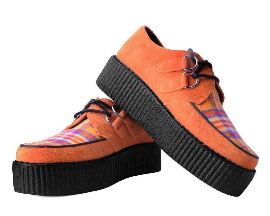 V9866 Orange Suede & Plaid D-Ring Mondo Creeper 3 V9866 Orange Suede & Plaid D-Ring Mondo Creeper