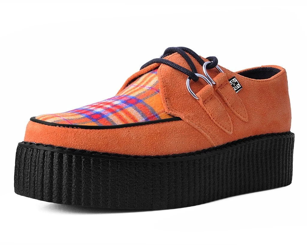 V9866 Orange Suede & Plaid D-Ring Mondo Creeper 1 V9866 Orange Suede & Plaid D-Ring Mondo Creeper