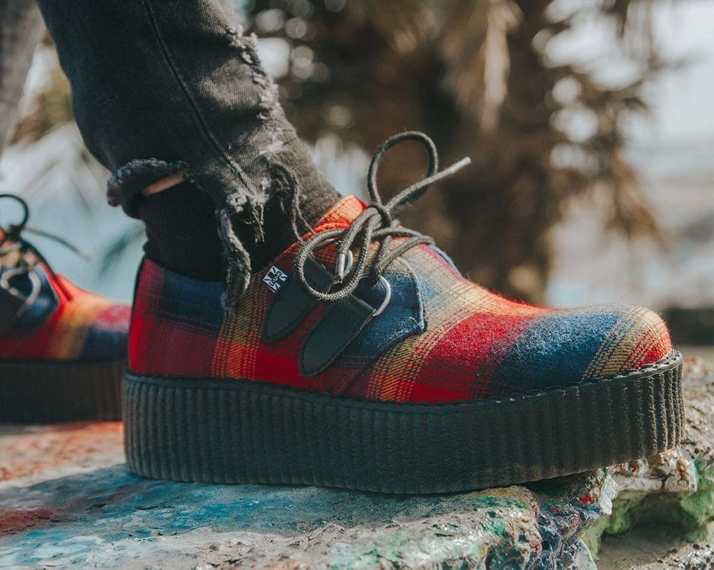 V9907 Womens Orange Plaid D-Ring Viva Creeper 2 V9907 Womens Orange Plaid D-Ring Viva Creeper