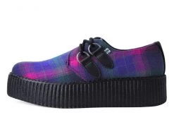 V9908 Magenta Plaid D-Ring Viva Creeper Womens