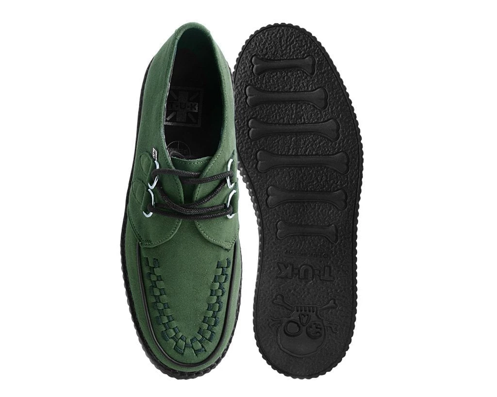 V9920 Olive Faux Suede Interlace Mondo Creeper Womens 4 V9920 Olive Faux Suede Interlace Mondo Creeper Womens