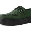 V9920 Olive Faux Suede Interlace Mondo Creeper Womens